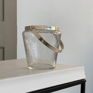 EK037 / クラックルガラスヴィンテージアイスバケット / アイスキューブトレイ / アイスペール / 60 年代バーアクセサリー / BarCart 装飾 / バーカート装飾 / ホームバー