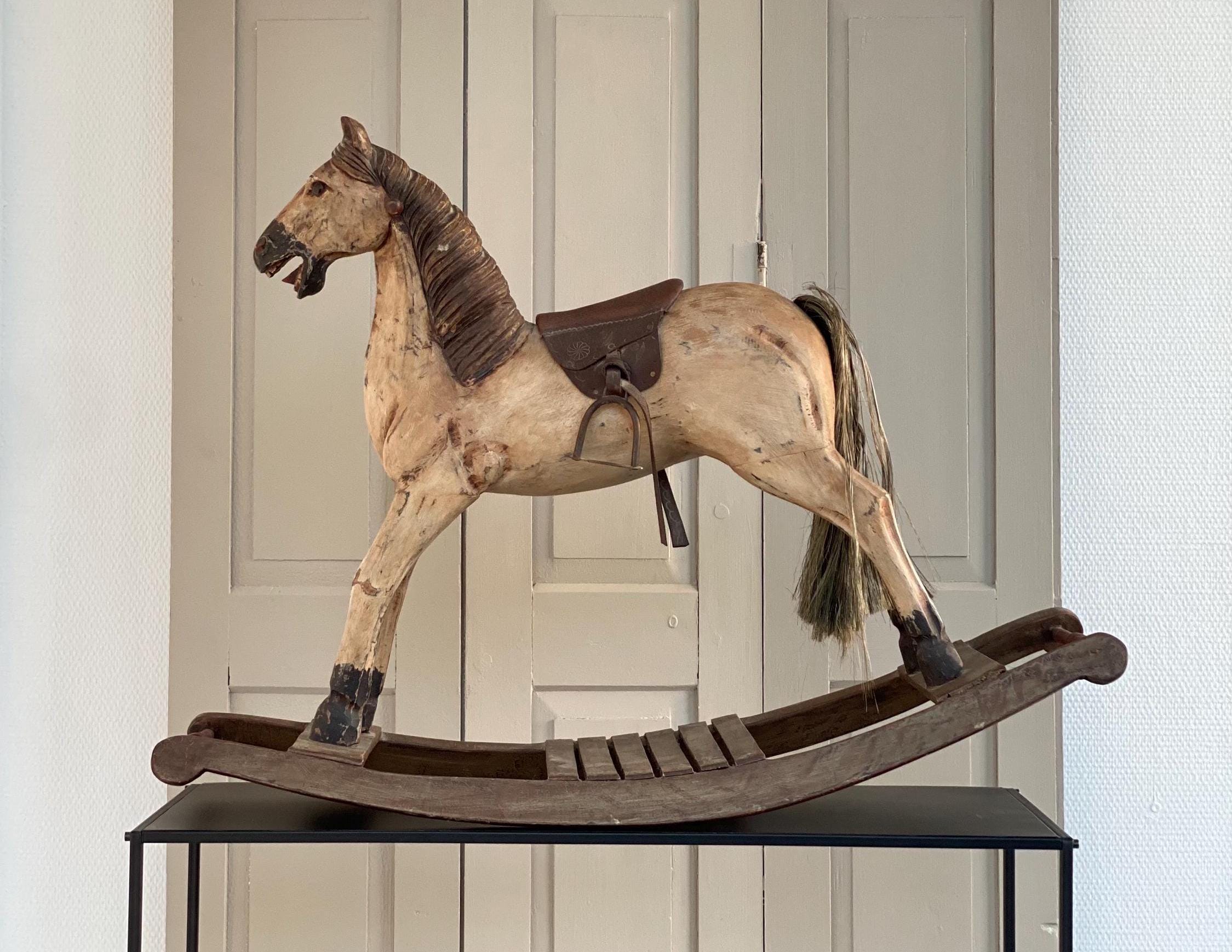 Cavalli A Dondolo Decorativi Natalizi - Statuette Vintage In Oro Antico - 10 Cm Per Tavolo O Regalo - Foto 2