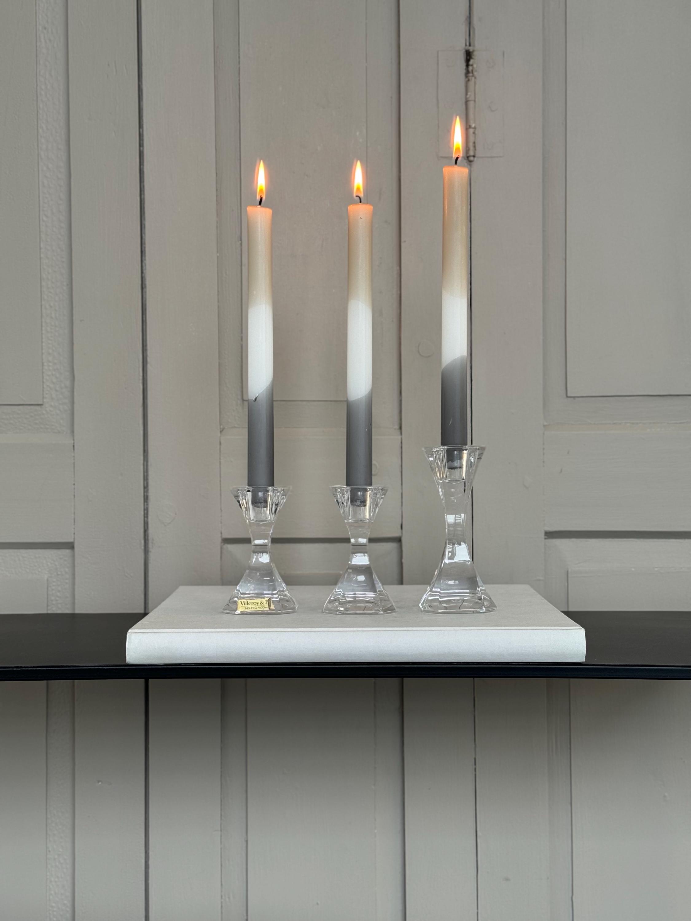 Villeroy & Boch ノスタルジックマーケット キャンドルホルダー ヴィンテージ 3 個セット / ビレロイ & ボッホ 鉛クリスタル