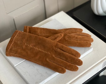 Vintage gloves / Elegant gloves suede / Old women's gloves / Vintage accessories / Gloves for women / HS019