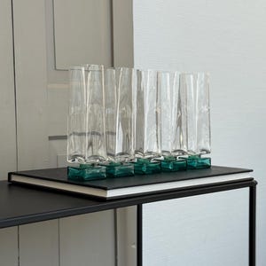 10er Set Vintage Champagnergläser / Luigi Bormioli Monet Blue / Italienisches Design 80er / Light & Music-Kollektion /Design Champagner Glas