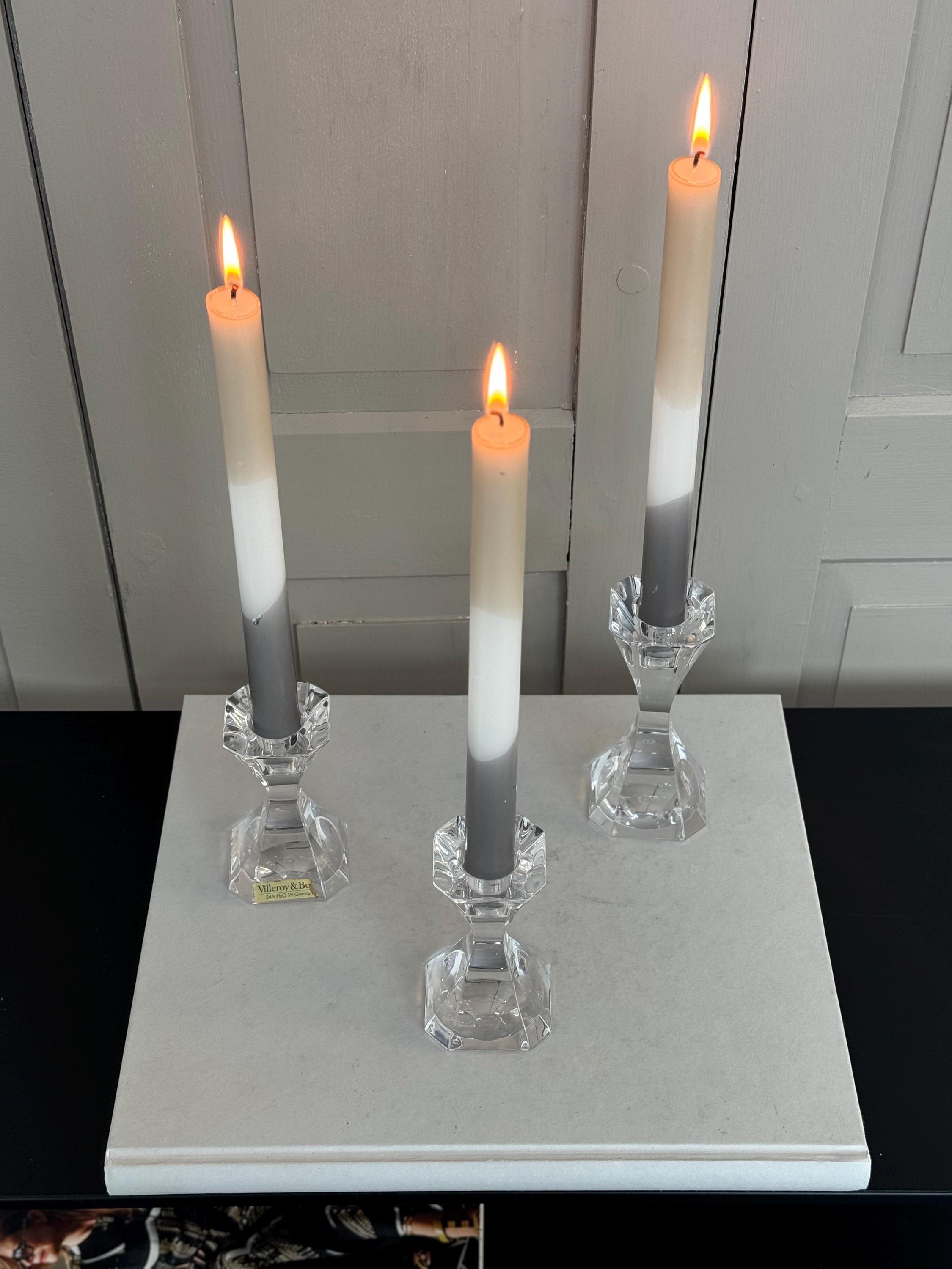 Villeroy & Boch ノスタルジックマーケット キャンドルホルダー ヴィンテージ 3 個セット / ビレロイ & ボッホ 鉛クリスタル