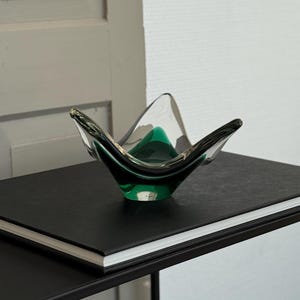 Murano Glasschale / Aschenbecher Murano / Murano tiefgrüne Schale / Mid Century Murano Glas / Retro Glas Murano / Schale Murano eklektisch