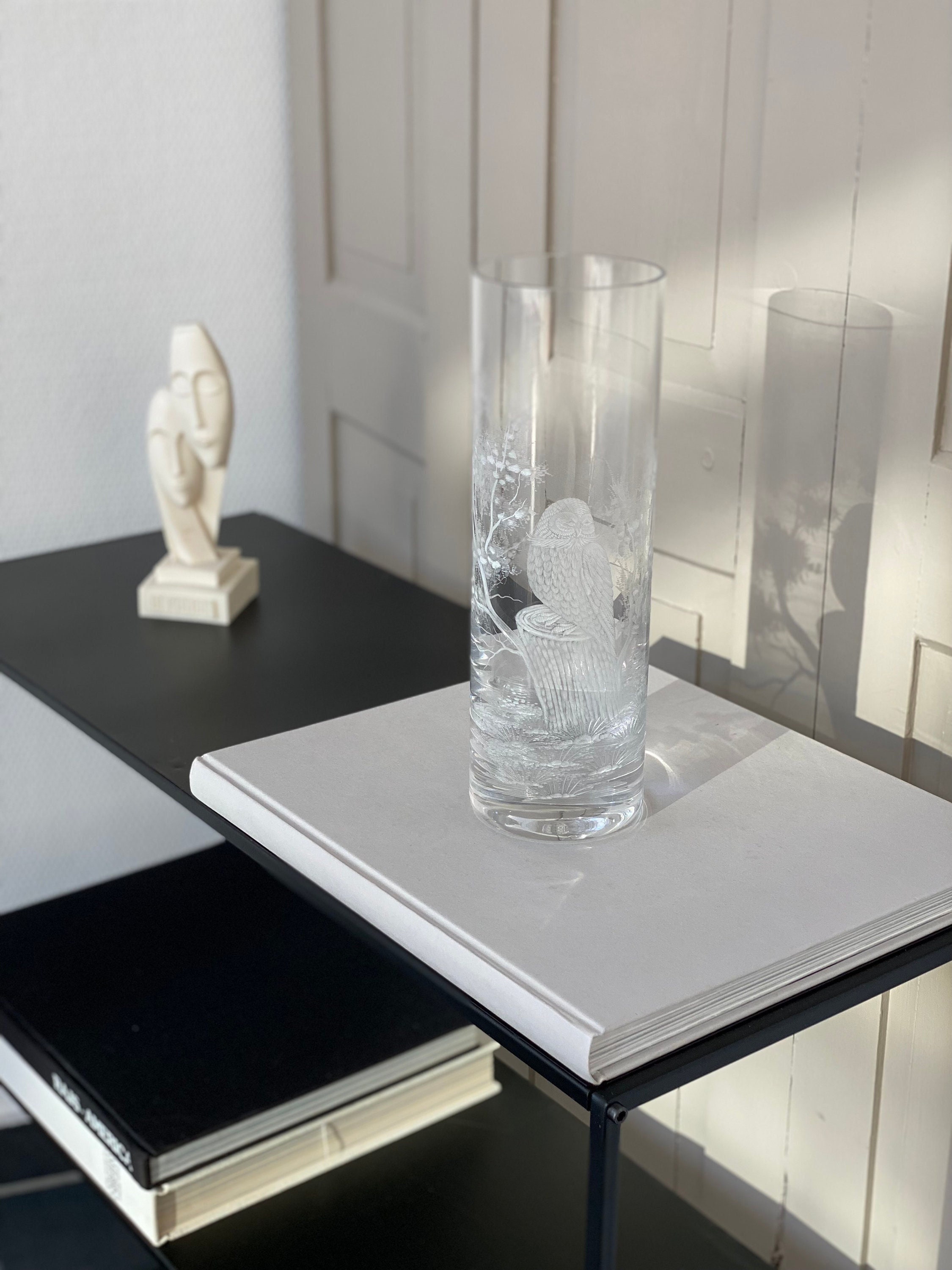 27.5 cm / ヴィンテージアートガラス花瓶 Aida Vydra Petr / カット