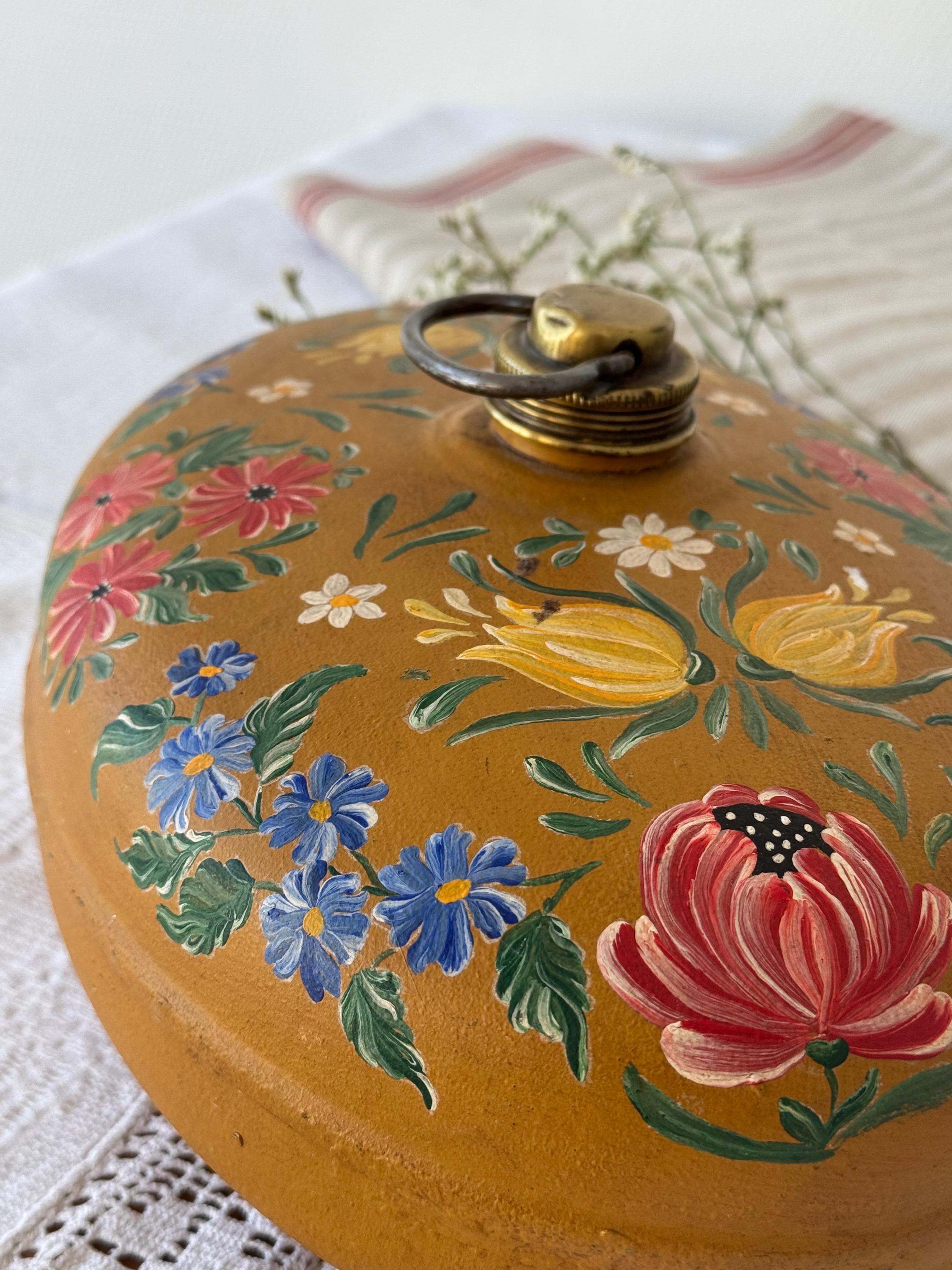 ANCIENNE TISANIERE PORCELAINE Peinte A La Main Decor Floral & Dorure Complete EUR 44,90