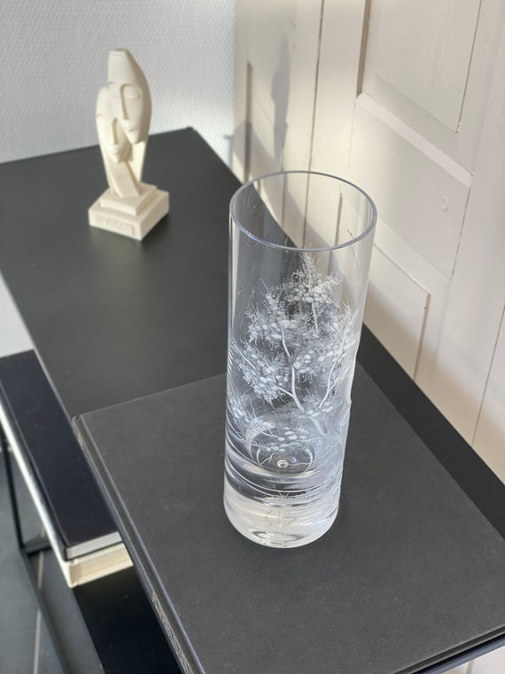 27.5 cm / ヴィンテージアートガラス花瓶 Aida Vydra Petr / カット