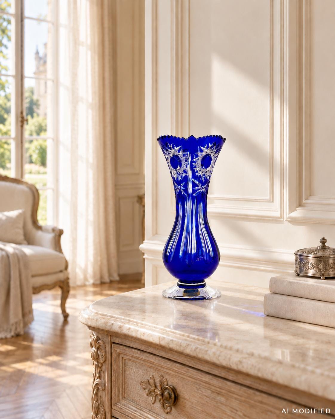 Alte vase aus bleikristall