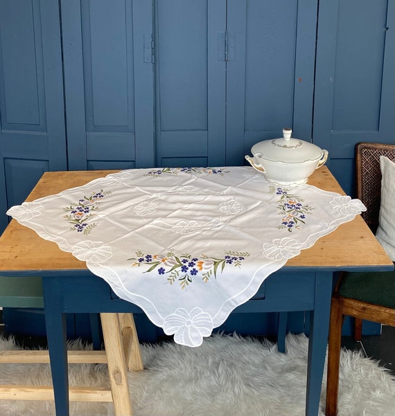 ヴィンテージ 手刺繍 テーブルクロス イギリス製 B ヴィンテージ 手