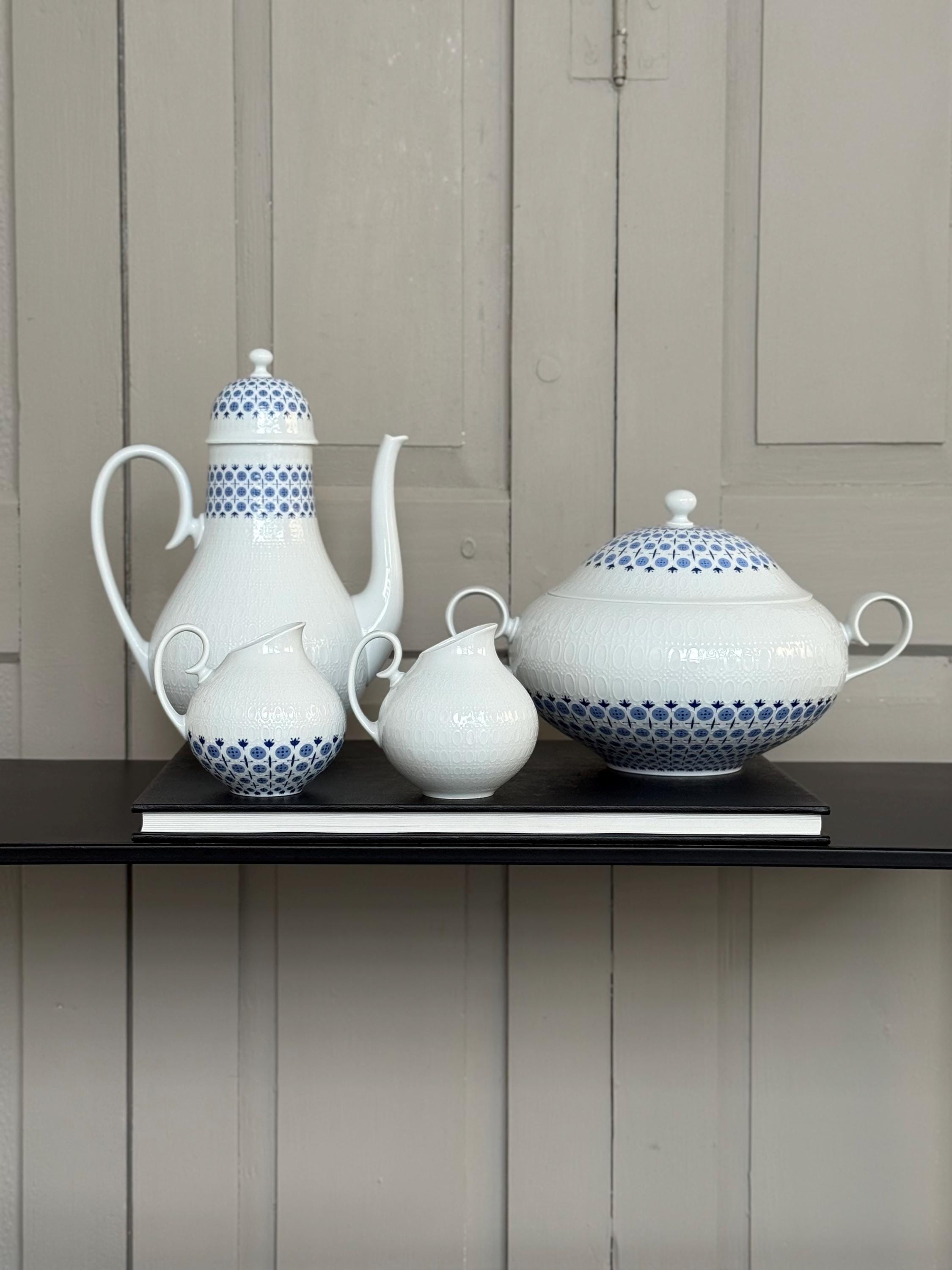 Set of 4 Pieces / Rosenthal Romanze Secunda Blue - Björn Wiinblad
