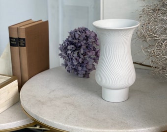ヴィンテージ花瓶 Hutschenreuther 磁器製 白レリーフ花瓶 23.5 cm