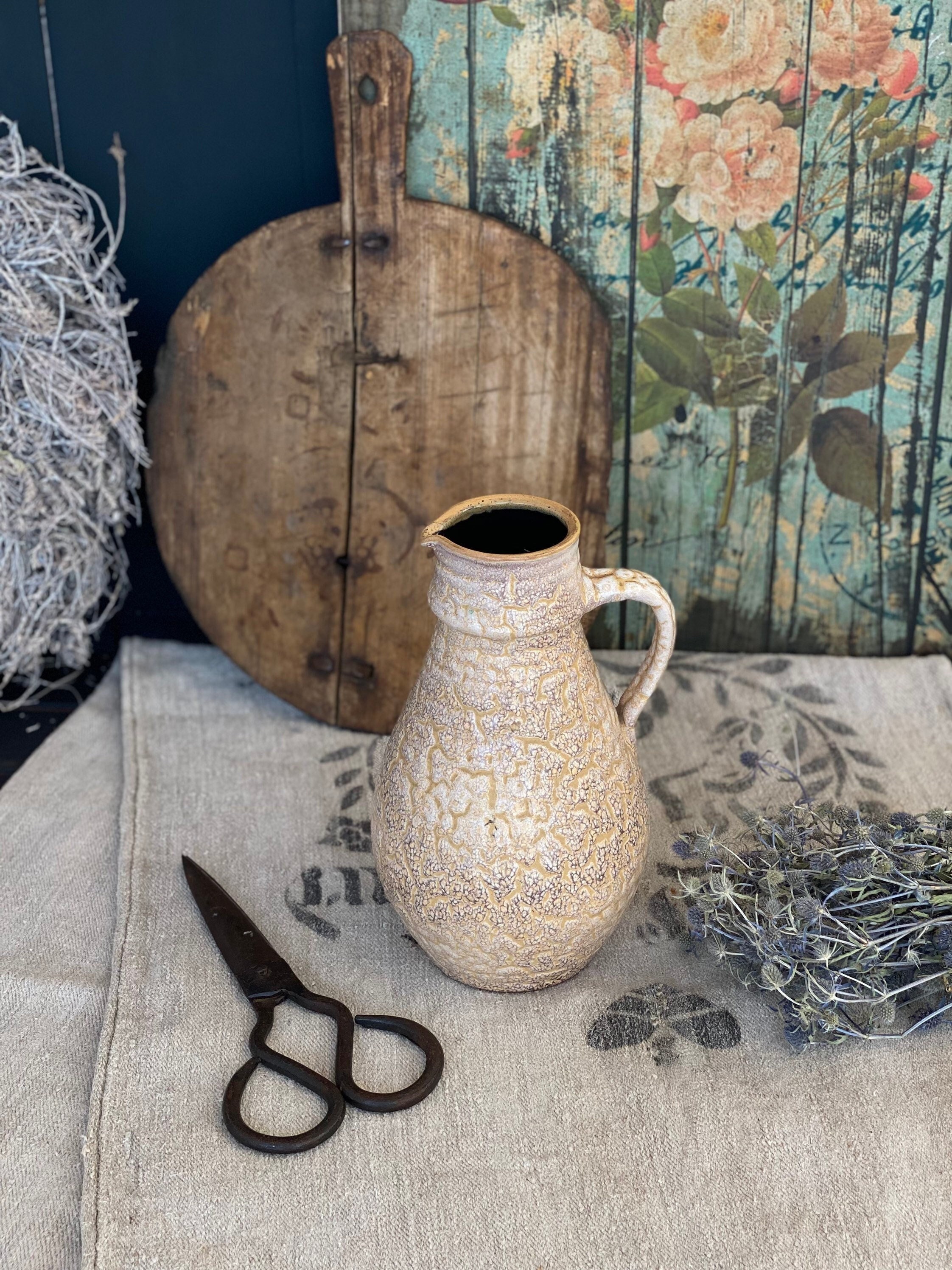 ドイツ　アンティーク 27,5 Cm , Vintage Clay Jug, Bavaria, Handmade, Unusual Glaze - Etsy