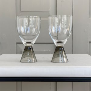 2 PCS Set Vintage Rosenthal Fortuna Weingläser / 13 cm / Rauchglas mit Fuß / Elsa Fischer-Treyden für Rosenthal Germany / Mid Century /Set 2