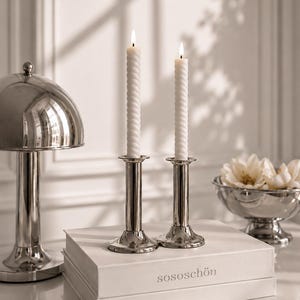 Kerzenständer modern silber
