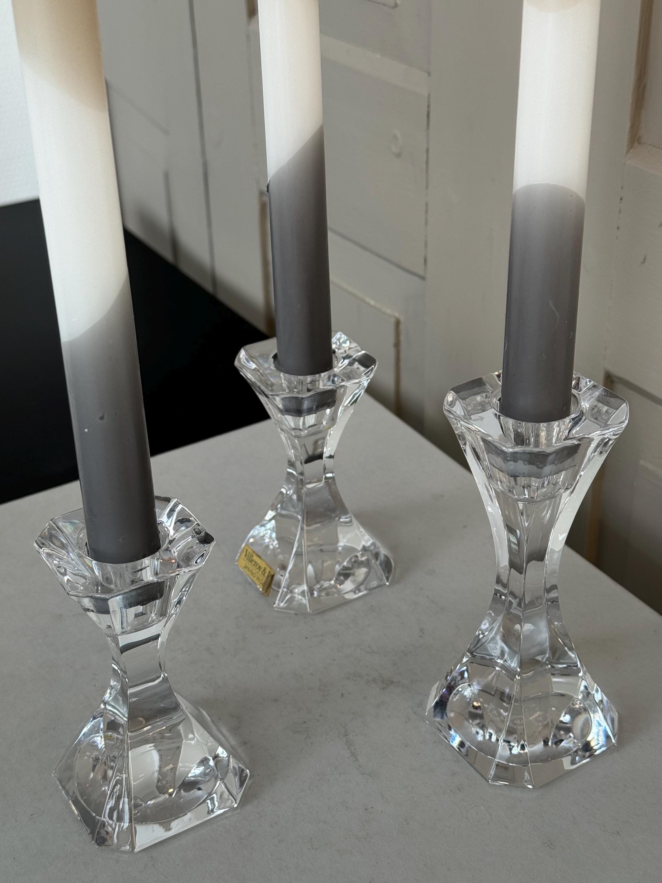 Villeroy & Boch ノスタルジックマーケット キャンドルホルダー ヴィンテージ 3 個セット / ビレロイ & ボッホ 鉛クリスタル