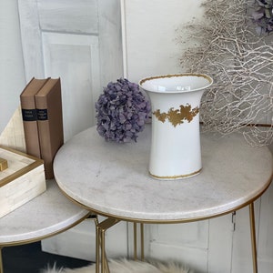 20,5 cm, flower vase AK Kaiser W Germany porcelain Capriccio bird motif gold, 60s