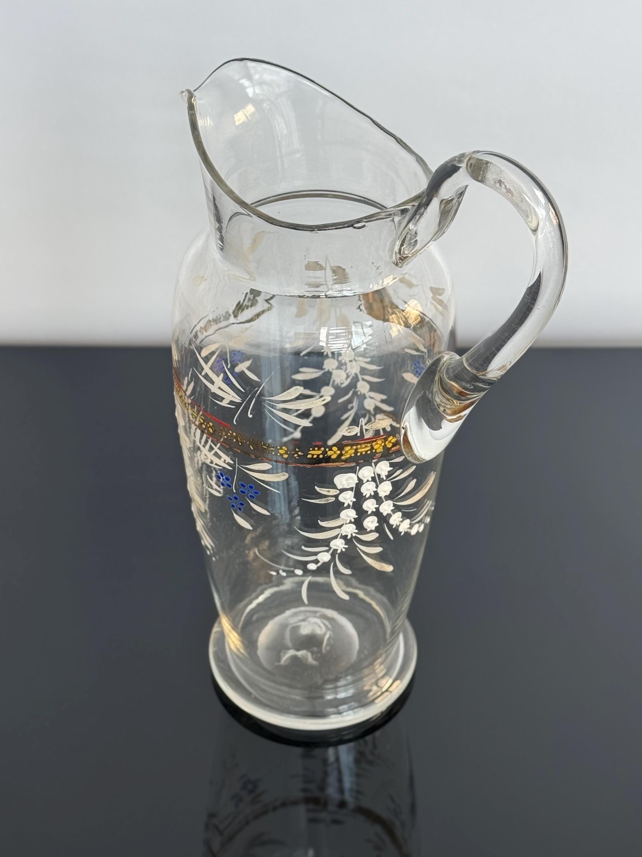 アンティークガラスカラフェとグラス4点セット / ヴィンテージ