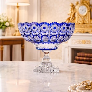 Val Saint Lambert Blue Crystal - Etsy