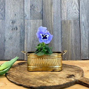Brass bowl / container / for flowers or utensils / handmade / perfect for your kitchen / or windowsill / Mid Century decor