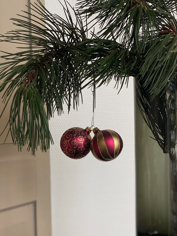 Lot Anciennes Boules De Noël Vintage - Décoration Sapin Multicolore, Collection