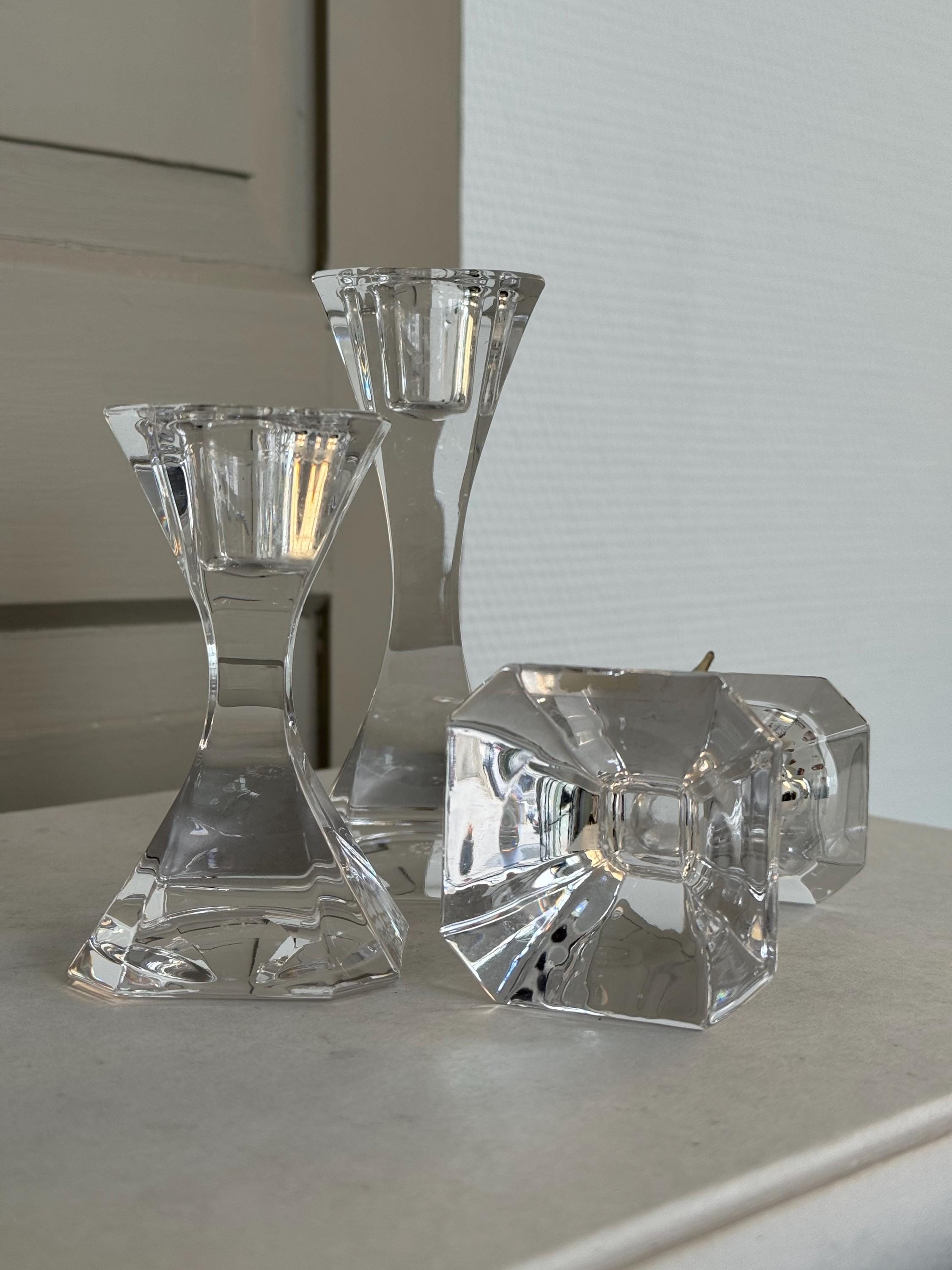 Villeroy & Boch ノスタルジックマーケット キャンドルホルダー ヴィンテージ 3 個セット / ビレロイ & ボッホ 鉛クリスタル