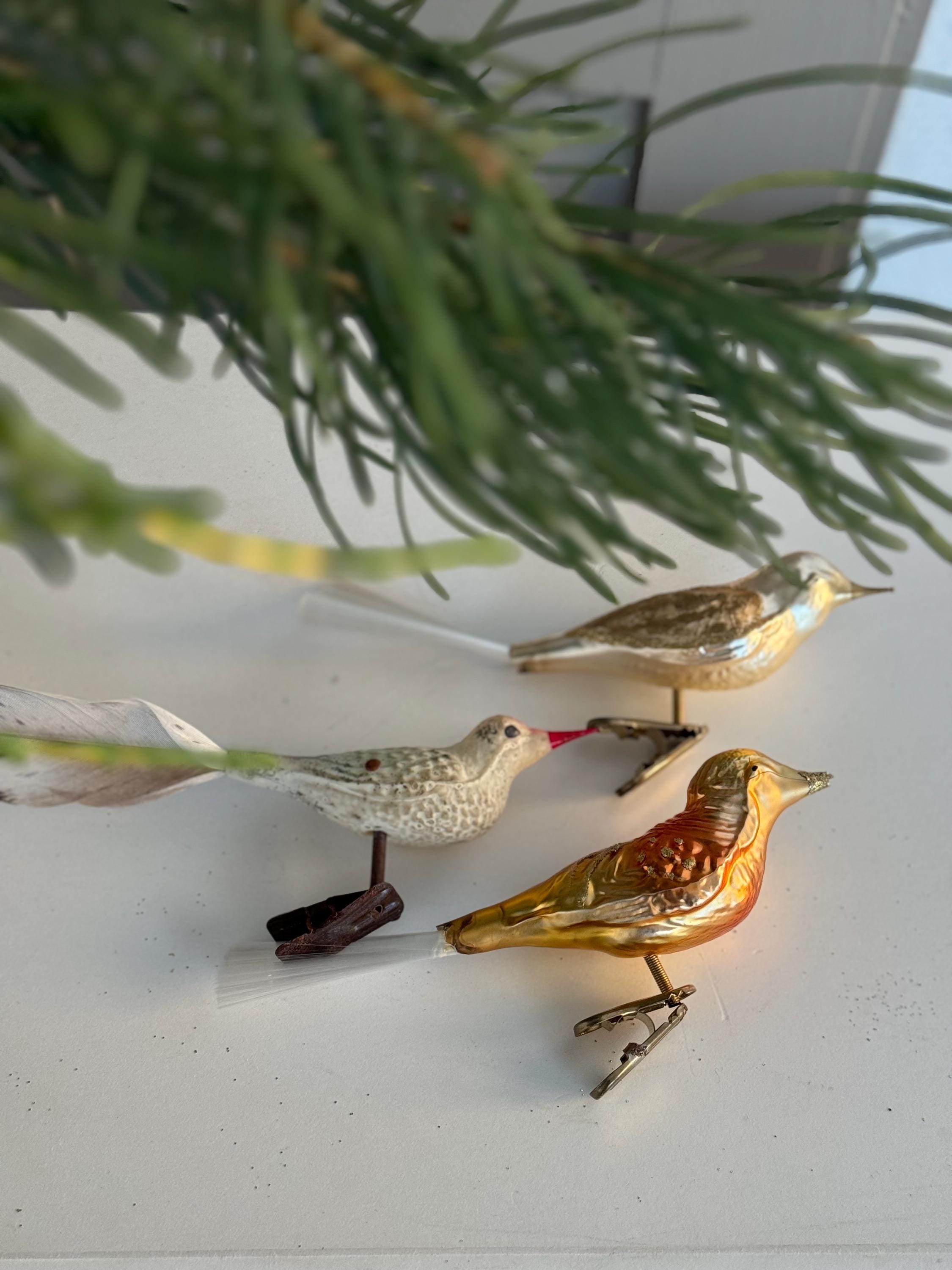 Stonivislyt 6pcs Confezione da 2 Uccellini Decorativi piumati da Appendere per Albero di Natale,Uccellini per Albero di Natale,Uccellini