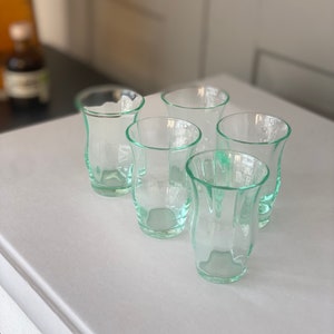 5 PCS / Vintage Shot Bril Set / Likeurglazen / Mondgeblazen / Jaren 1950 / Mid Century / Bar Cart Accessoires / Home Bar / Bar Cart Retro