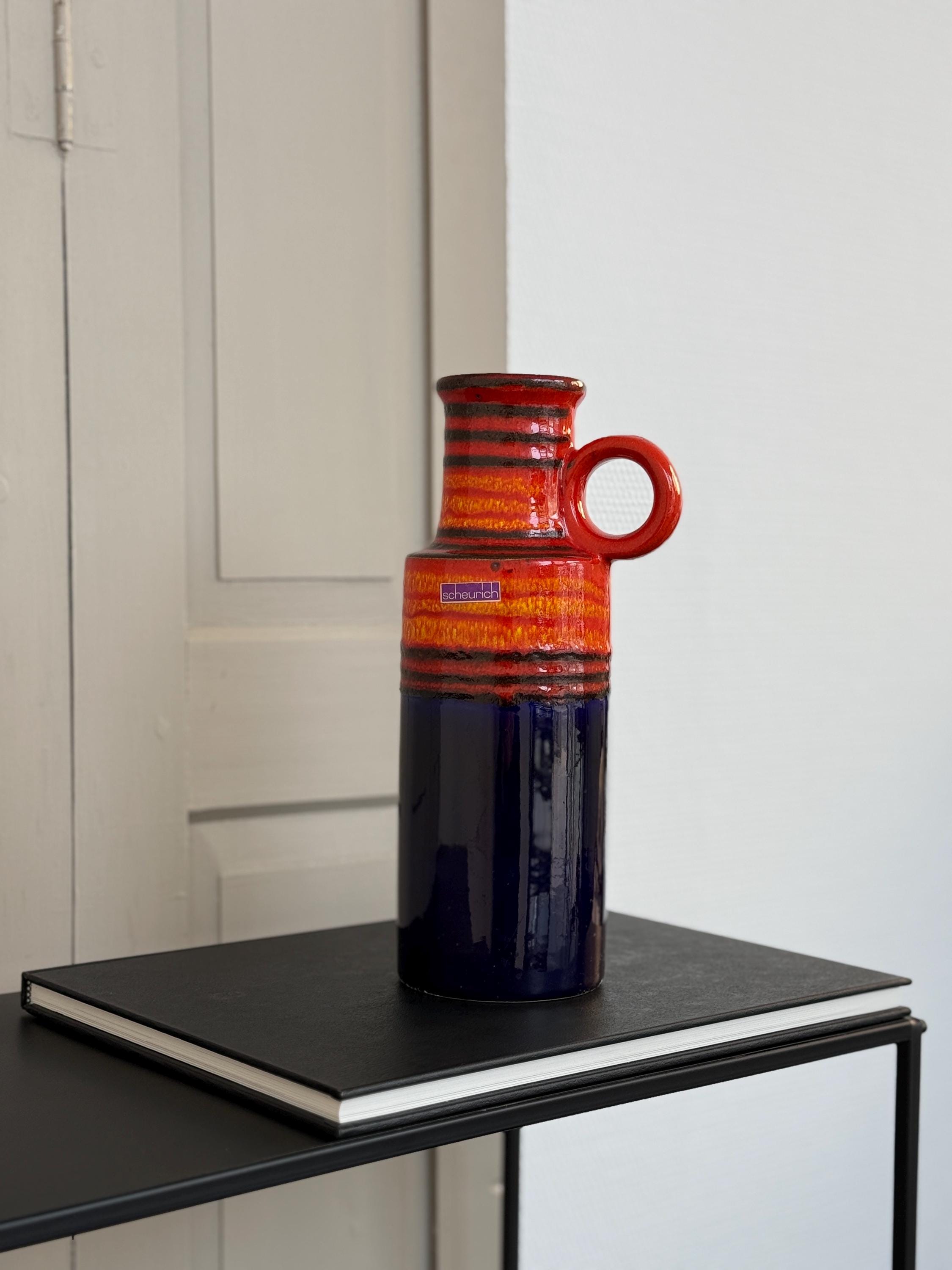 西ドイツ製ヴィンテージ 花瓶 Scheurich 401-28 Fat Lava Vintage Scheurich Vase With Handle 401-28 / West Germany / Fat