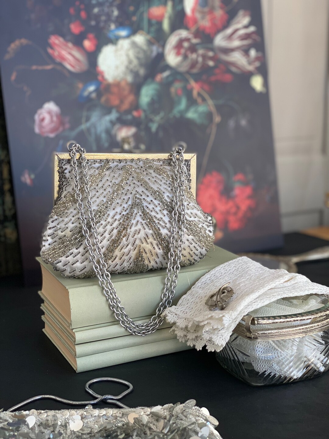 16 x 17 cm clutch vintage bolso de noche bolso pequeño