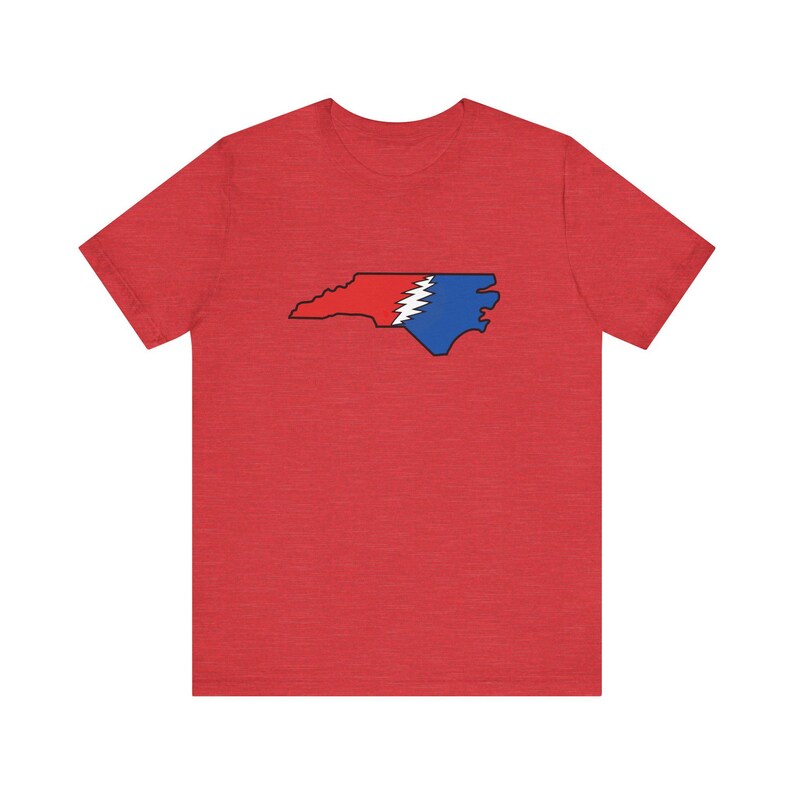 North Carolina Stealy Bolt | Unisex Short Sleeve Tee Heather Red