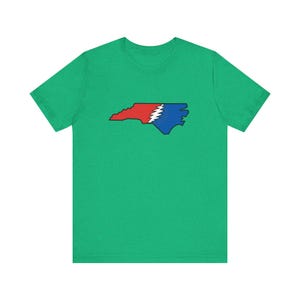 North Carolina Stealy Bolt | Unisex Short Sleeve Tee Heather Kelly