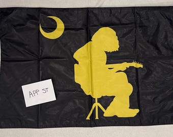 2ft x 3ft Mikey Flag - App State colors black & gold