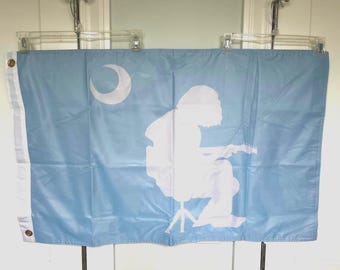 2ft x 3ft Mikey Flag - UNC Tarheels blue & white