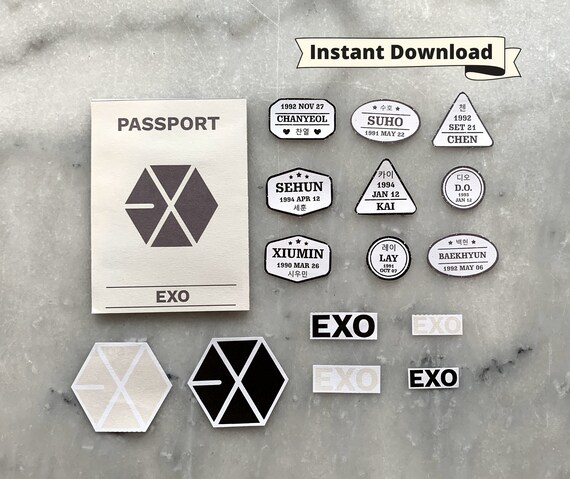 Exo K Pop Passport Kpop Merch Exo Art Gift Etsy