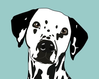 Custom Color Dog Illustration - Personalized Pet Portraits Digital Format