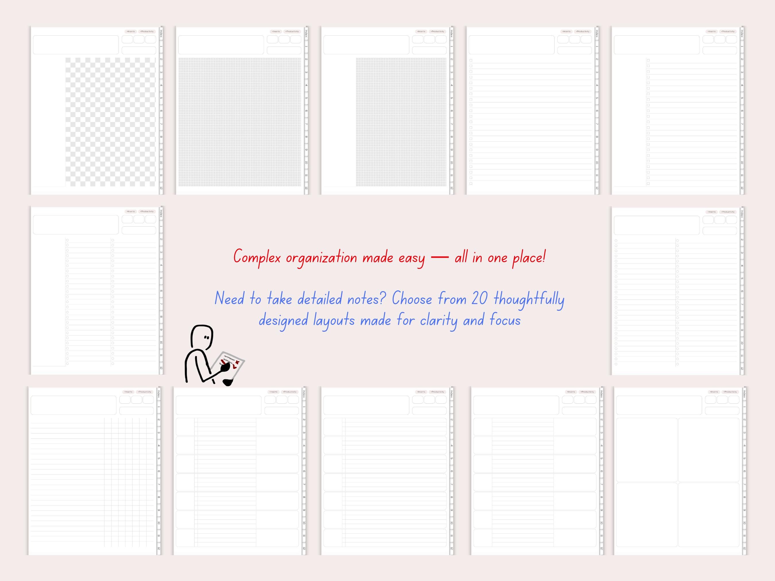 Pink Digital Notebook Samsung, Hyperlinked PDF All in One Student ...