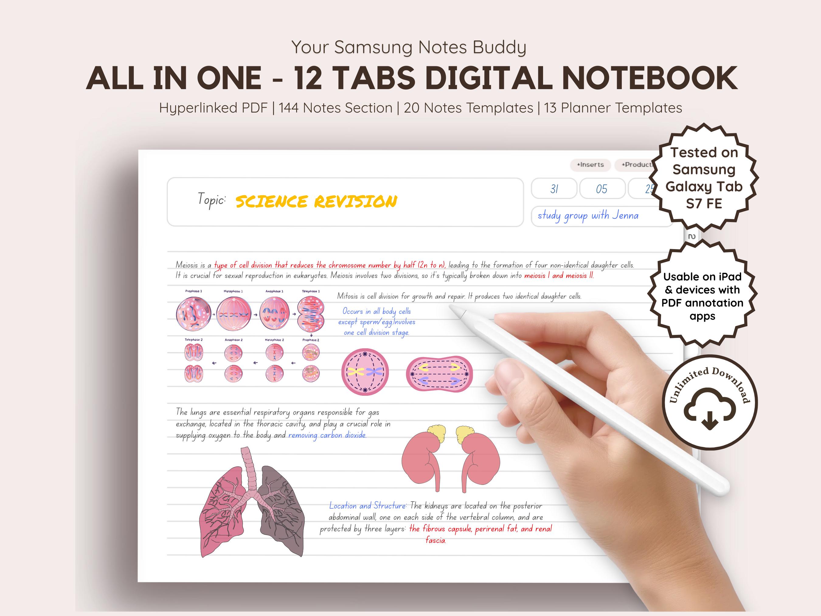 Landscape Pink Digital Notebook Samsung Hyperlinked PDF All in One ...