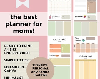 Mom Planner | Mom Planer Printable | Mom Planer | Beste Planer für Mama | Mama Planer | Wochenplan Bleib zu Hause Mama