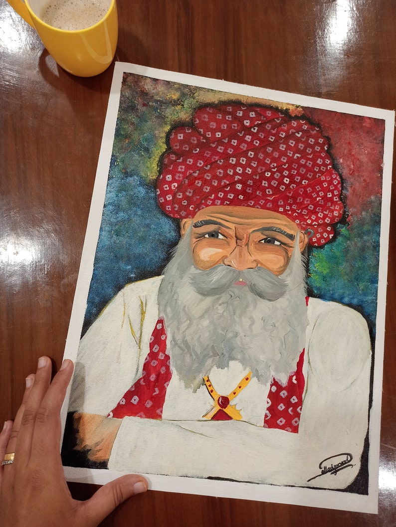 Online Wholesale Store Turban Man Original Oil On Canvas Painting Wall Decor 16 By 12 By Pallavi Store Online