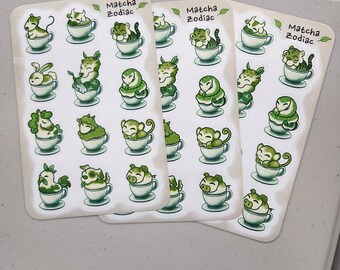 Matcha Zodiac Stickers