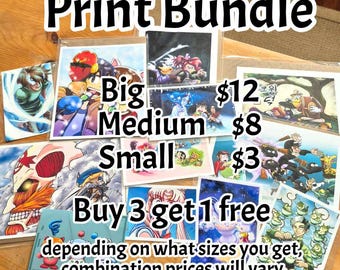 Inyuji's Print Bundle - choose and bundle your prints; Buy 3 get 1 free