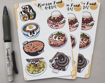 Goofy Korean Food sticker sheet