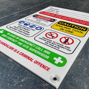 Danger Builder Construction Site Safety Sign, 5mm Thick Corflute With ...