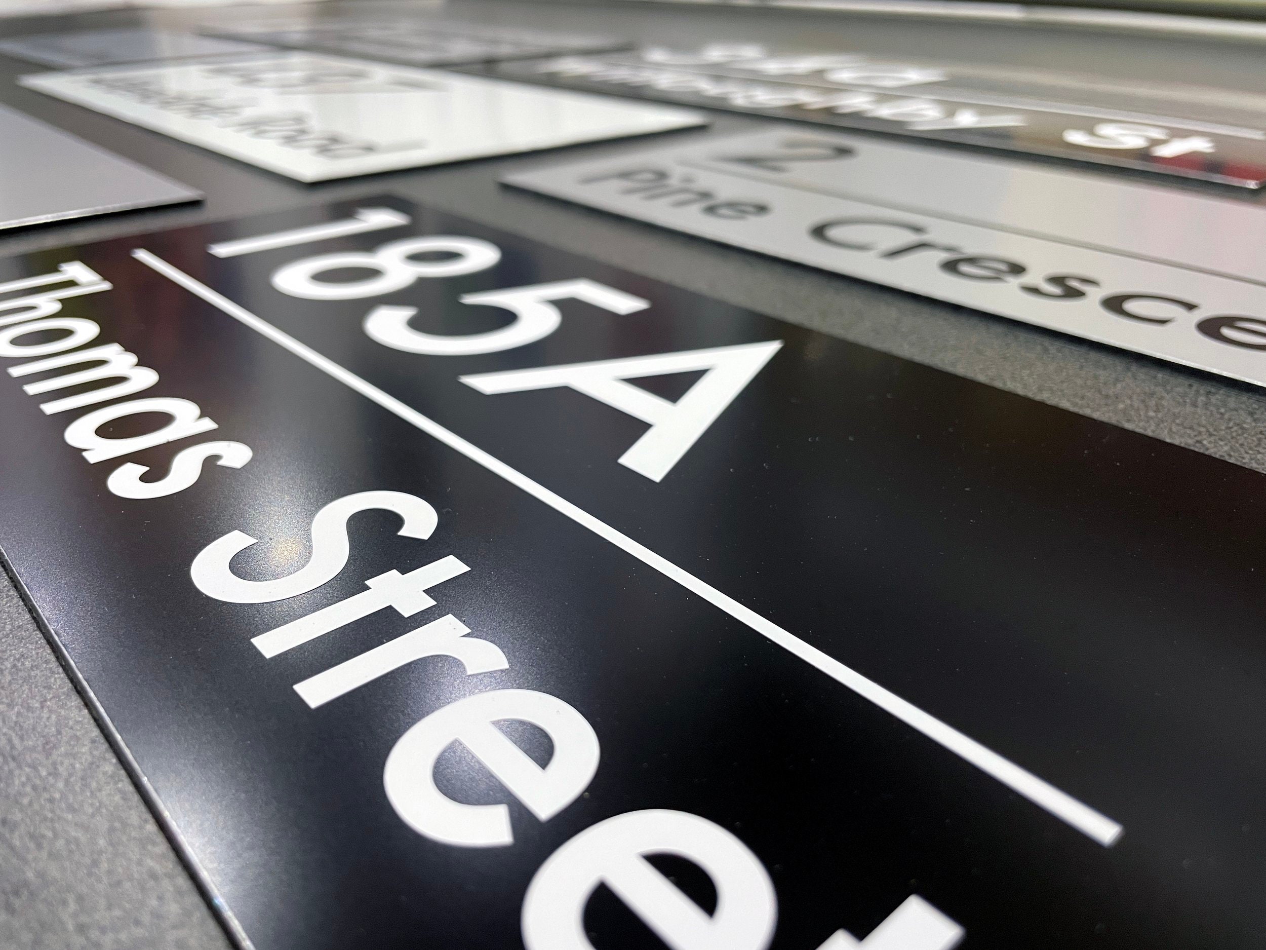 Custom Aluminium House Number and Street Name Address Sign Plaque Metal ...