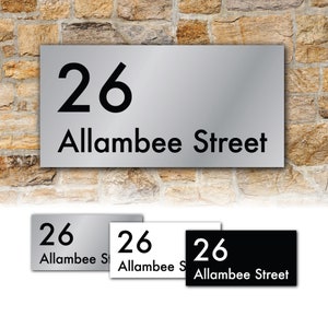 Custom Aluminium House Number and Street Name Address Sign Plaque Metal Gift image 1