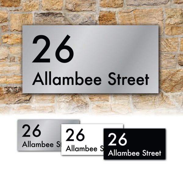 Custom Aluminium House Number and Street Name Address Sign Plaque Metal Gift