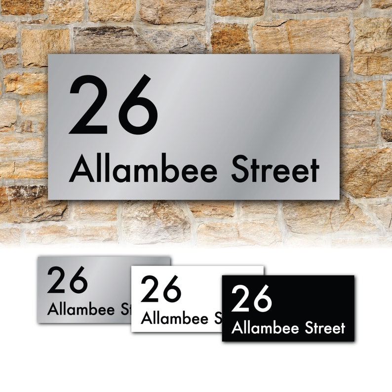 Custom Aluminium House Number and Street Name Address Sign Etsy
