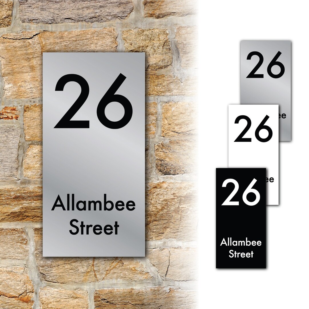 Custom Aluminium House Number and Street Name Address Sign Plaque Metal ...