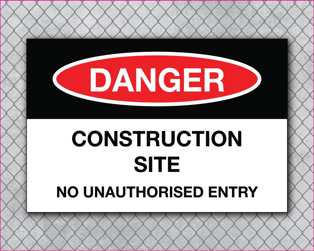 Danger Builder Construction Site Safety Sign, 5mm Thick Corflute With ...
