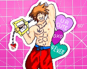 Kingdom Hearts Hunky Sora Sticker CLEAR