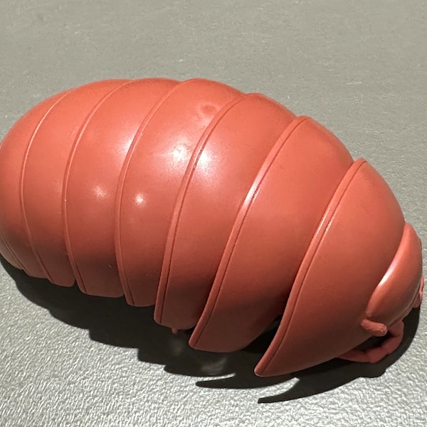 Plastic Pill Bug Roly Poly Insect Potato Bug Isopod Figure w/Moving Parts - PASTEL MAROON Color 14cm